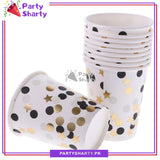 Golden Polka Dots Party Disposable Paper Cups / Glass For Party Supplies and Decorations