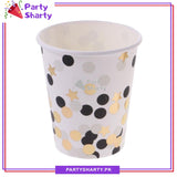 Golden Polka Dots Party Disposable Paper Cups / Glass For Party Supplies and Decorations