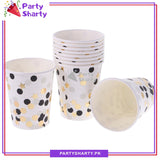 Golden Polka Dots Party Disposable Paper Cups / Glass For Party Supplies and Decorations