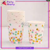 Golden Polka Dots Party Disposable Paper Cups / Glass For Party Supplies and Decorations