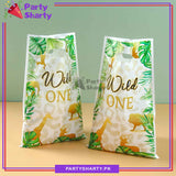 Wild One Theme Goody Bags Pack of 10 For Jungle Safari Theme Party Decoration and Celebration