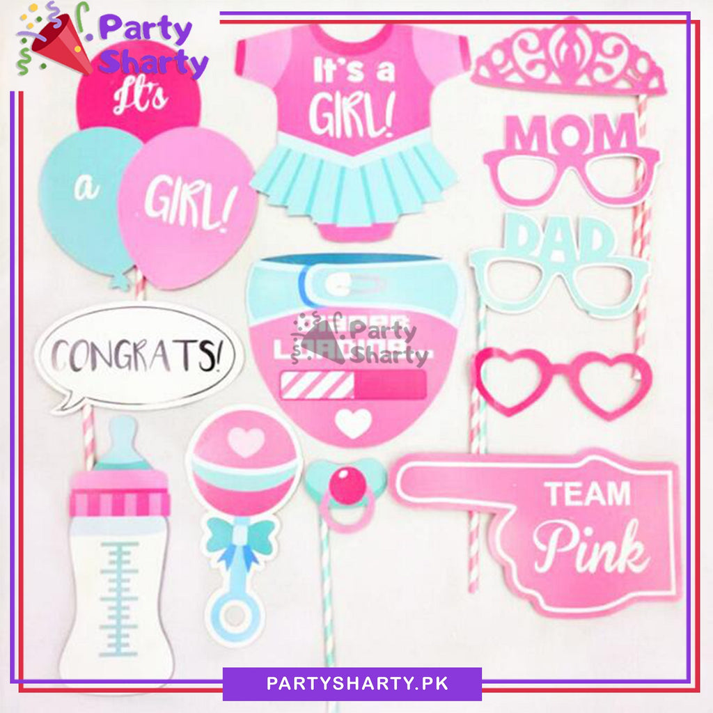 It's a Girl Theme Photo Booth Props For Welcome Baby or Baby Shower Pa ...