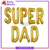 8pcs Super Dad Golden Foil Banner For Father's Day & Birthday Party Celebration