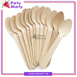 Disposable Wooden Spoons Set of 25 For Birthday, Anniversary, Wedding Party Decoration and Celebration