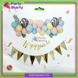 Happy Birthday Golden, Pink and Blue Theme For Birthday Decoration and Celebrations