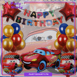 Lightning Mc-Queen Theme Happy Birthday Set for Theme Based Birthday Decoration and Celebration