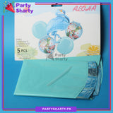 Blue Flamingo Cartoon Foil Balloon Set - 5 Pieces For Flamingo Theme Birthday Party and Celebration