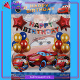 Lightning Mc-Queen Theme Happy Birthday Set for Theme Based Birthday Decoration and Celebration