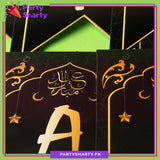 Eid Mubarak Black Card Banner For Wall Decoration and Eid Celebration