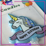 Unicorn Themed Cartoon Happy Birthday Cake Candle For Unicorn Theme Decorations and Celebration