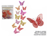 3D Multi Color Butterfly Wall Sticker For Home & Event Decoration (Pack of 12)