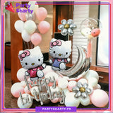 Happy Birthday Scripted Hello Kitty Theme Set for Theme Based Birthday Decoration and Celebration