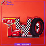 TWO Thermocol Standee For Lightning McQueen Cars Theme Based Second Birthday Decoration