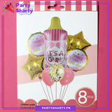 Baby Boy / Girl Feeder Shaped Foil Balloon Set of 8 For Baby Shower, Welcome Baby and Gender Reveal Party Decoration and Celebrations