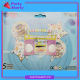 Music Radio Shaped Happy Birthday Foil Balloon set of 5 For Birthday Decoration and Celebrations