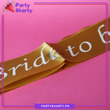 Bride To Be Sash For Bridal Shower Event and Celebration