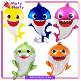 5pcs/set Baby Shark Family Foil Balloon for Theme Based Party Celebration and Decoration