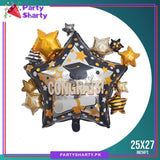 Congrats Grad Star Shaped Foil Balloon for Graduation Party Decoration and Celebration