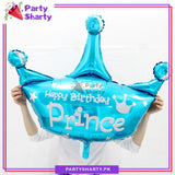 Happy Birthday Prince Stylish Crown Shaped Foil Balloon For Royal Birthday Party and Decoration