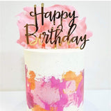 Happy Birthday Simple Acrylic Cake Topper for Birthday Celebration