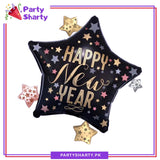 Happy New Year Printed Star Shaped Foil Balloon For New Year Party Decoration and Celebration