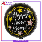 Happy New Year Printed Round Shaped Foil Balloon For New Year Decoration and Celebration