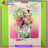 Stylish Floral Little Unicorn Theme Happy Birthday Card Banner For Unicorn Theme Birthday Decoration and Celebration