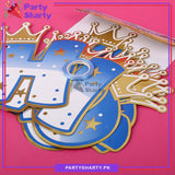 Royal Prince / Princess Crown Theme Happy Birthday Card Banner For Birthday Decoration and Celebration