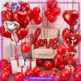 Love / I love You Foil with Red Balloon Theme Set for Valentine, Wedding Anniversary Decoration and Celebration