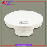 Medium White Metal Round Cake Stand For Party Celebration