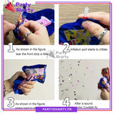 New Design Party balloon Pop Handheld Push Exploding Glitter Confetti Cannon Party Popper Pistol Gun shape balloon