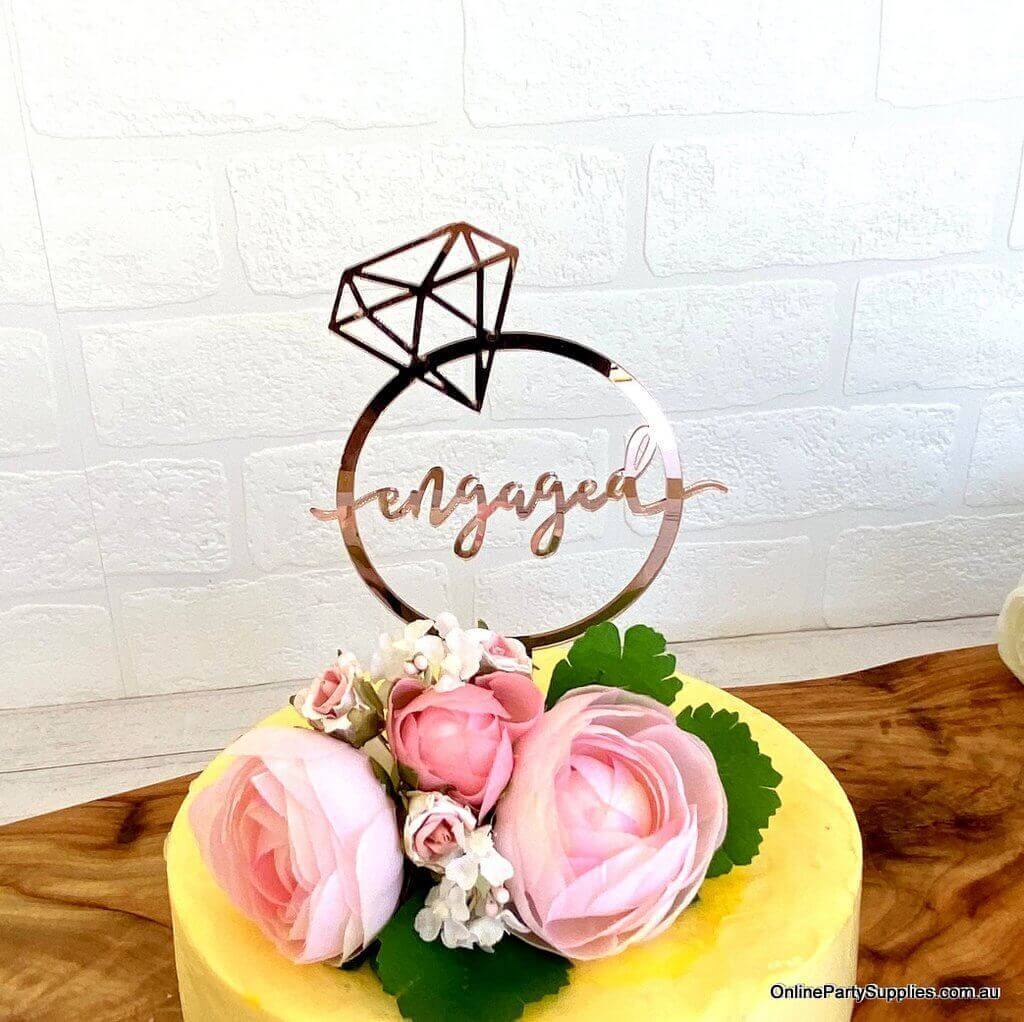 Engagement Cake Topper, Personalized Engaged Cake Topper - We're Engag -  Sugar Crush Co.