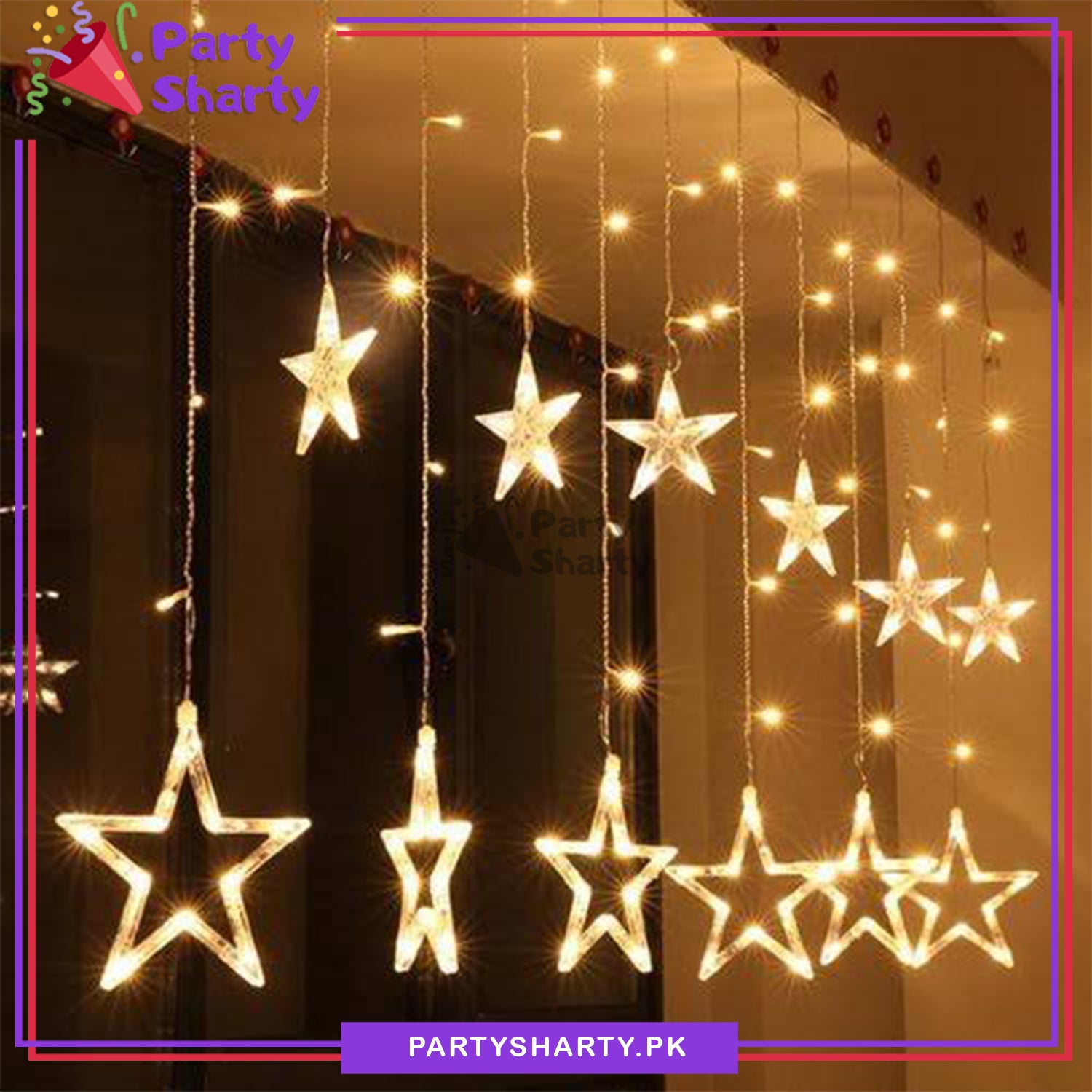 Fairy Lights Star Shaped Curtain Lights For Home and Party Decor ...